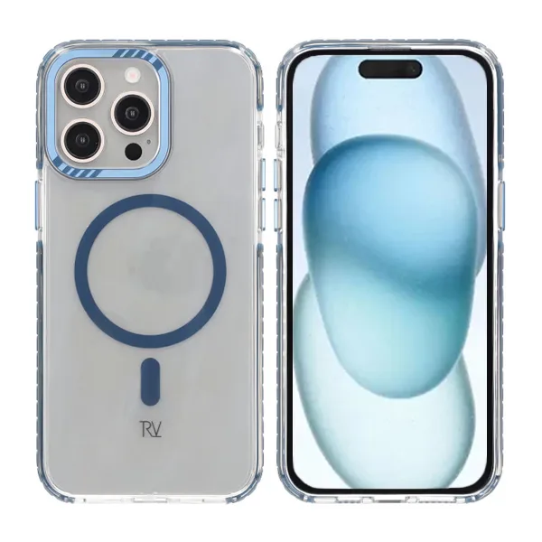 iPhone 15 Pro Max Rvelon Mobilskal Magnet Förstärkt - Blå