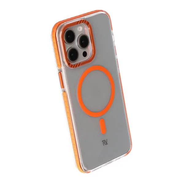 iPhone 15 Pro Max Rvelon Mobilskal Magnet Förstärkt - Orange - Bild 4