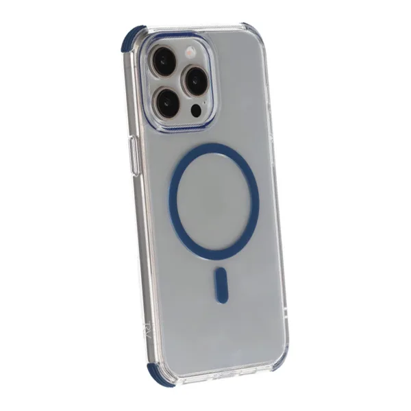 iPhone 15 Pro Max Rvelon Mobilskal Magnet med Kantskydd - Blå - Bild 5