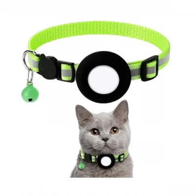 AirTag halsband för katt & hund - Ljus Grön